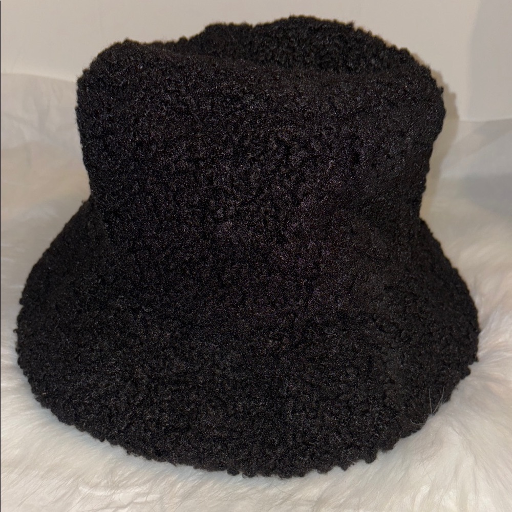 Black Textured Women's Bucket Hat